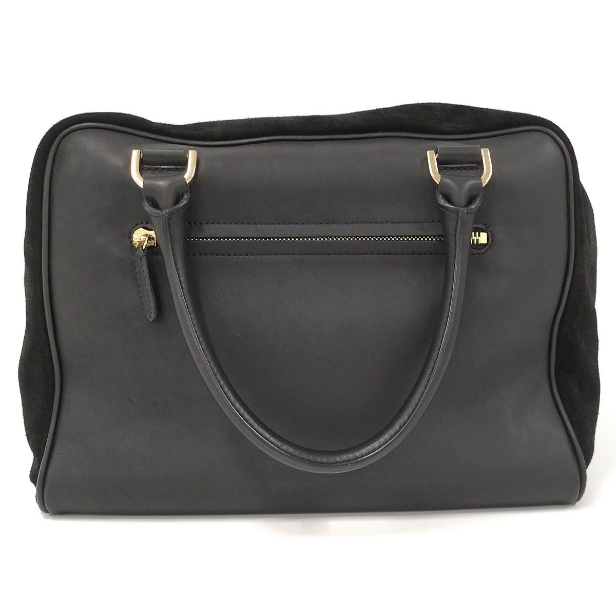 MULBERRY ボストンバッグ スエード レザー ブラック