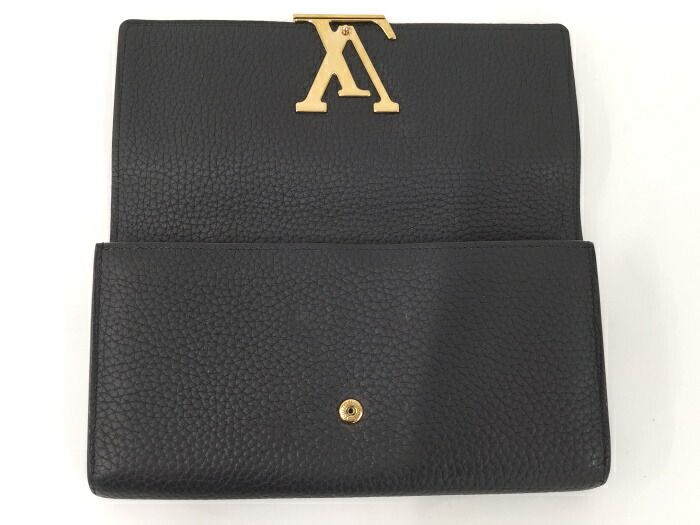 LOUIS VUITTON ポルトフォイユ カプシーヌ 二つ折り長財布 トリヨンレザー ノワール M 61248