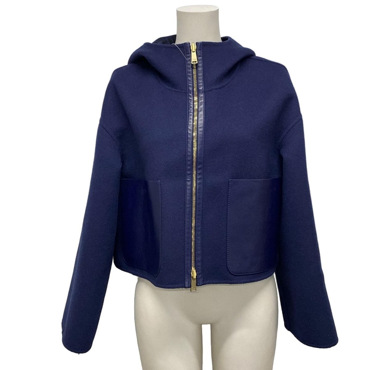 FENDI フェンディ ブルゾン サイズ42 M レディース - FJ6993 A5HD ダークネイビー×黒 ウール