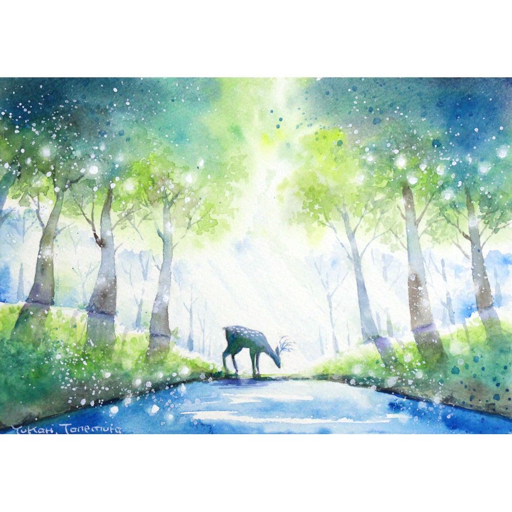 原画）玲瓏の森【A5サイズ／水彩画／#2821】 - メルカリ