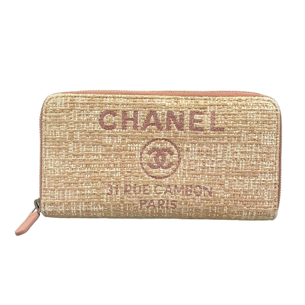 CHANEL(シャネル) 長財布 ドーヴィルライン ピンク ラメ/ラウンド