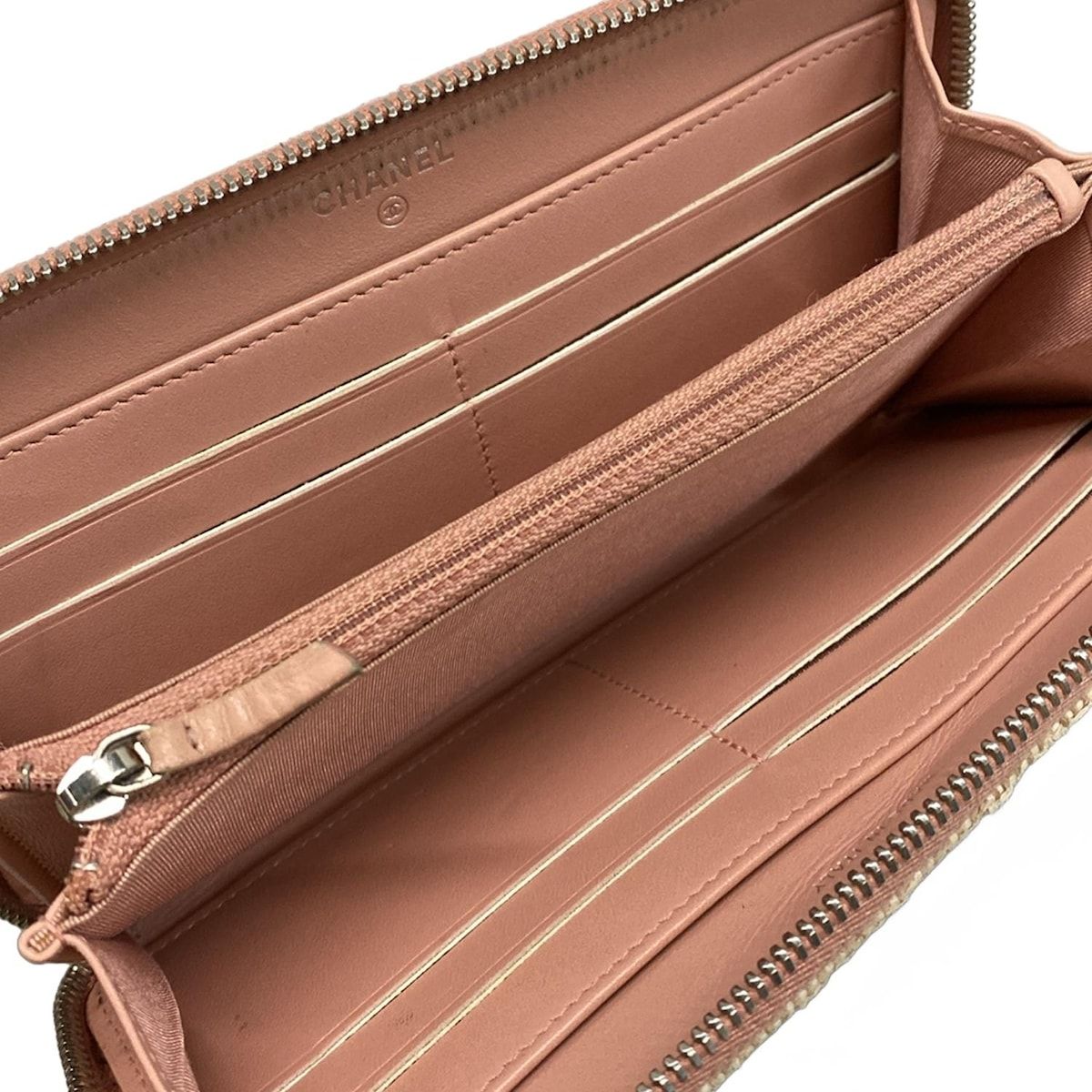 CHANEL(シャネル) 長財布 ドーヴィルライン ピンク ラメ/ラウンド