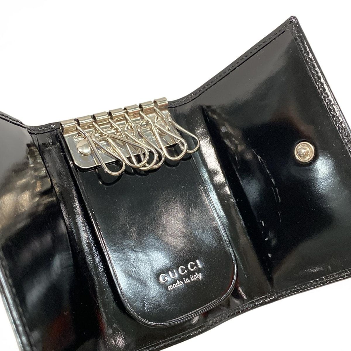 GUCCI(グッチ) キーケース - 033-0959-03260 黒 6連フック レザー