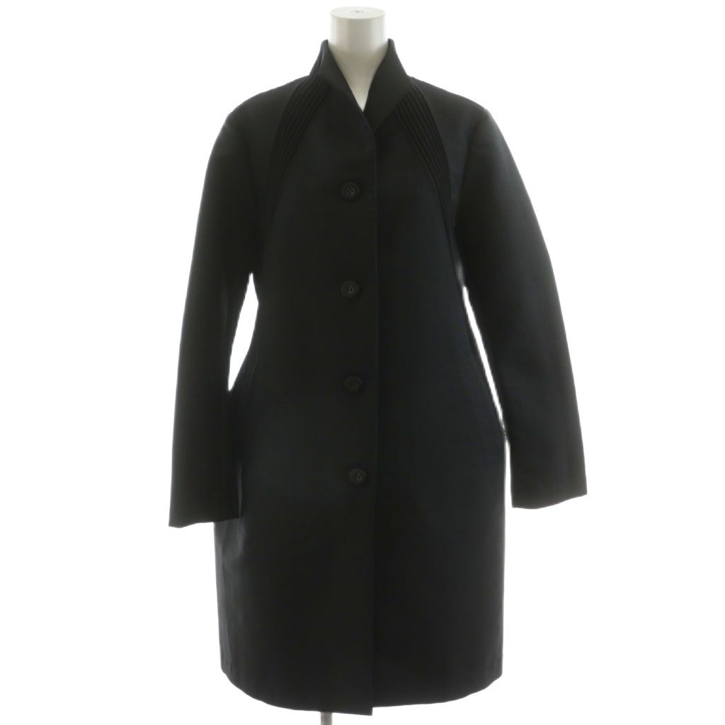 イッセイミヤケ ISSEY MIYAKE 3Dスチーム プリーツ切替 コート ロング丈 スタンド 2 黒 ブラック IM33FA516 AN45