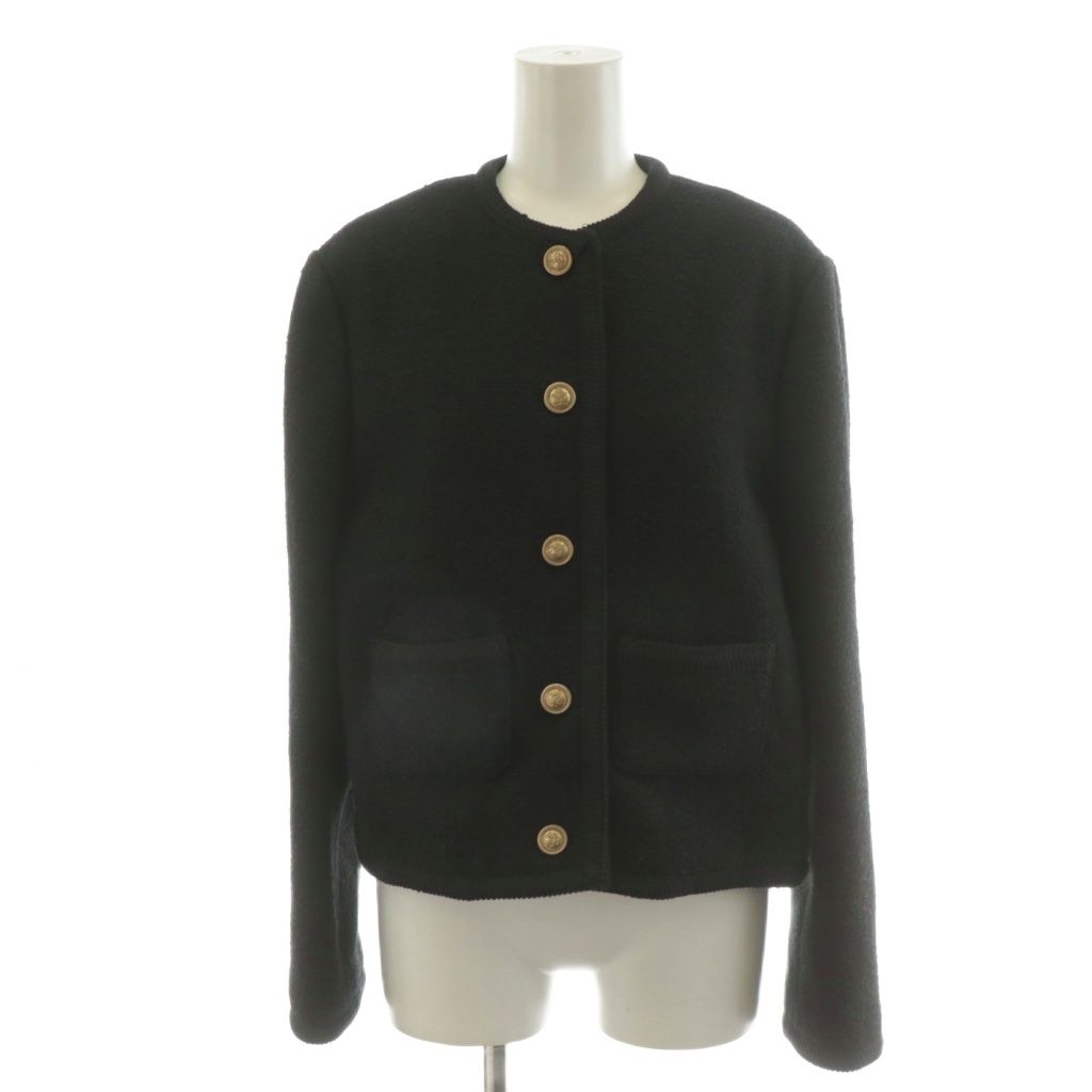 ナエ na.e THE TWEED JACKET ツイードジャケット ノー ジャケット 金ボタン 黒 ブラック AN35