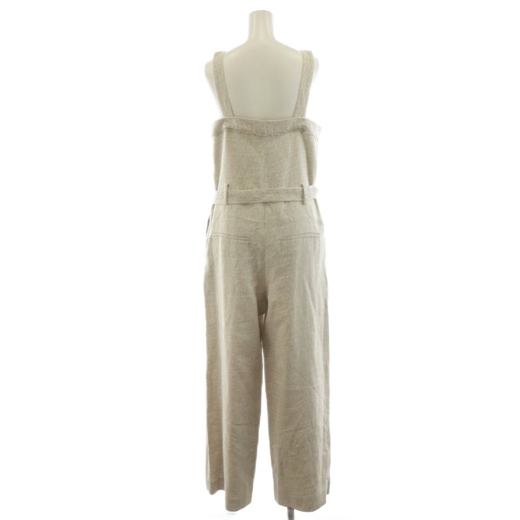  エブール ebure オールインワン サロペット リネン 麻 38 ベージュ AN 44 サロペット オーバーオール オールインワン レディース