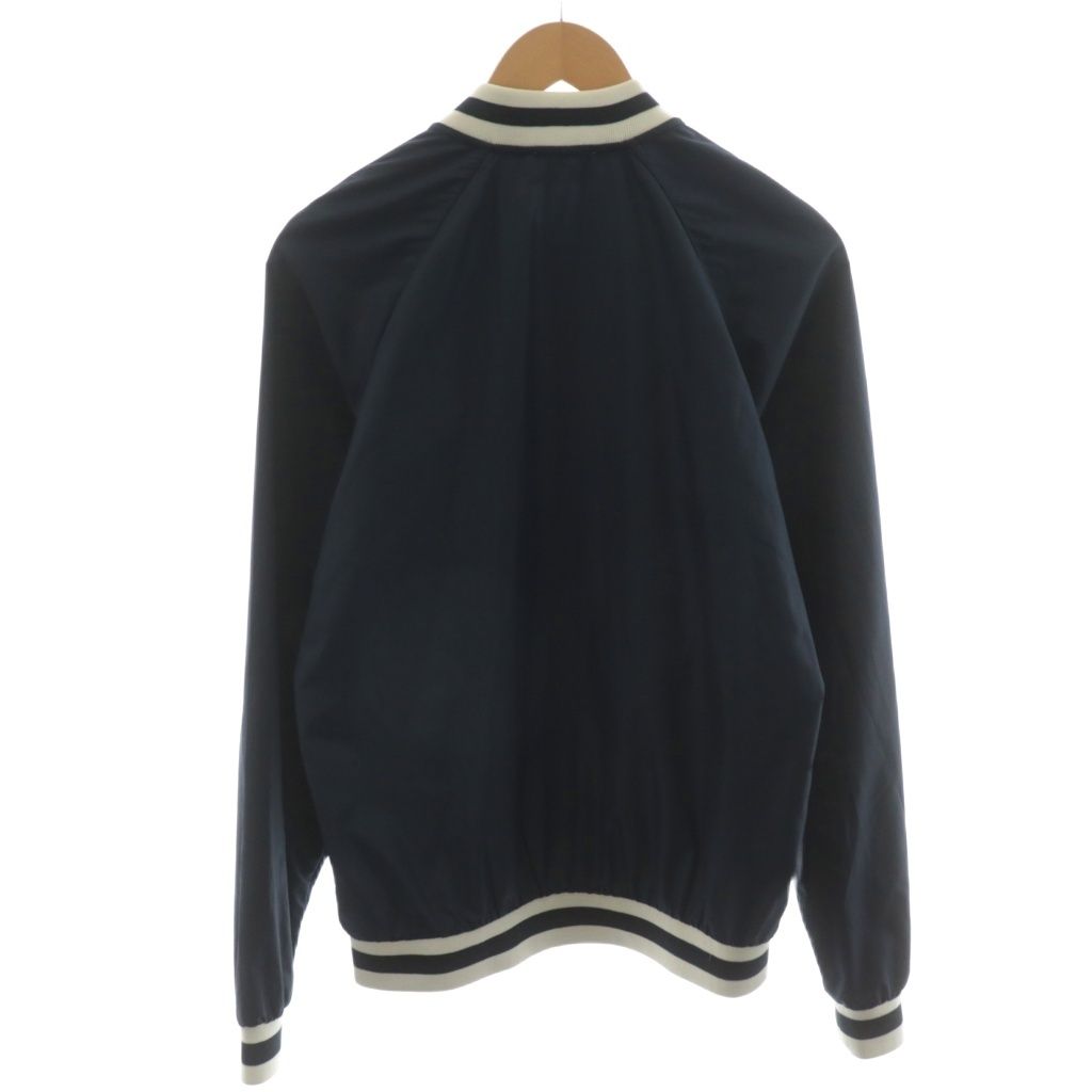 メゾンキツネ MAISON KITSUNE トリコロール ブルゾン ジャケット ロゴ 刺繍 XS 紺 ネイビー KML-29000-A AN20 AA