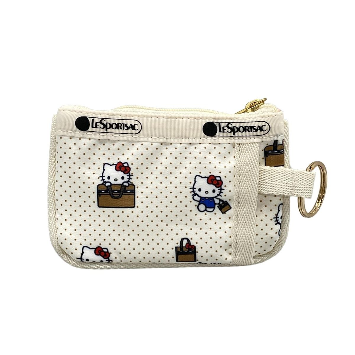 LESPORTSAC レスポートサック コインケース - 白×マルチ キティ キーリング付き パスケース付き