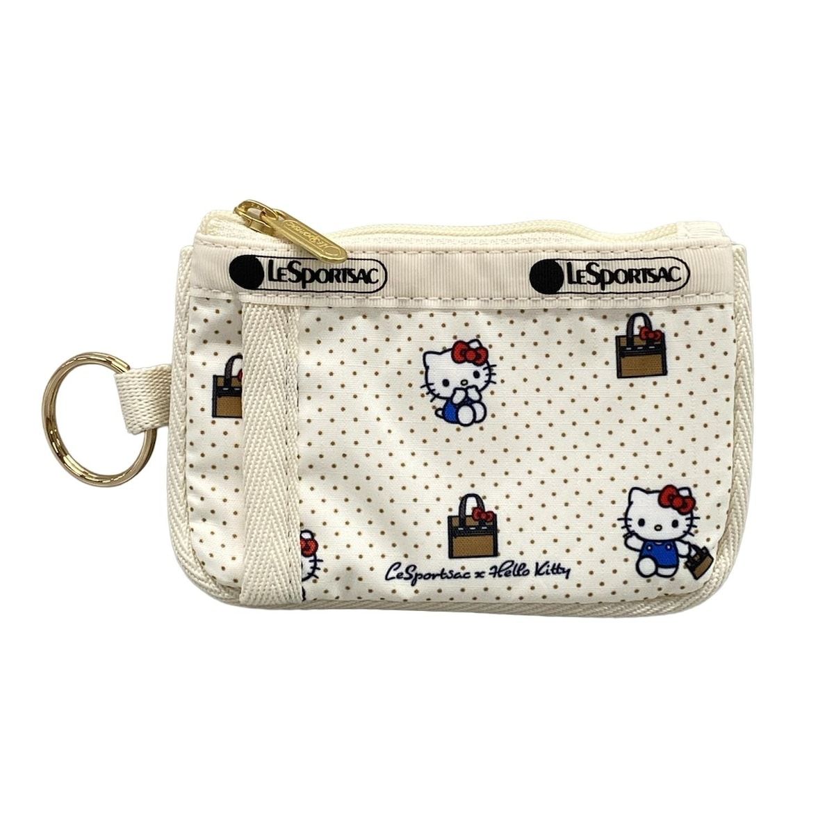 LESPORTSAC レスポートサック コインケース - 白×マルチ キティ キーリング付き パスケース付き
