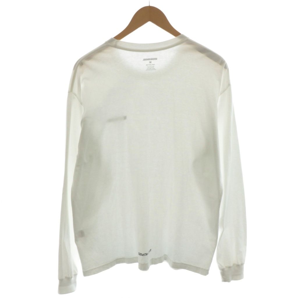 ネイバーフッド Tシャツ カットソー 長袖 フロントプリント ロンT M 白 ホワイト AN 40 AA