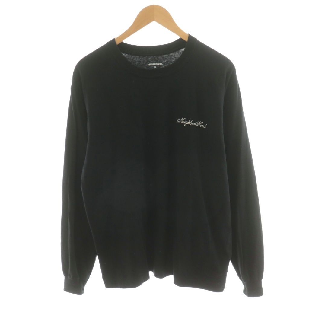 ネイバーフッド NEIGHBORHOOD Tシャツ カットソー 長袖 フロントプリント ロンT M 黒 ブラック AN38 AA