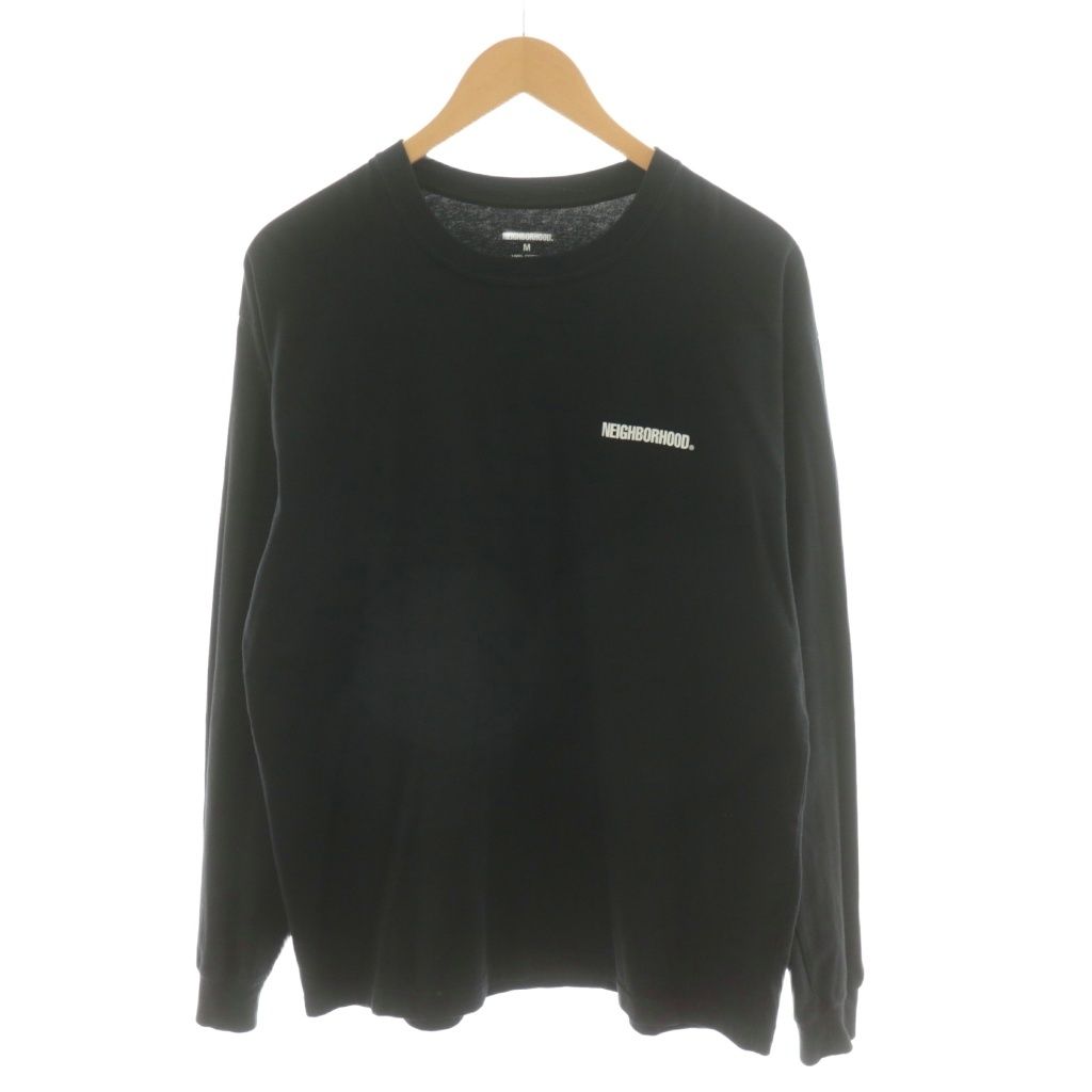 ネイバーフッド NEIGHBORHOOD Tシャツ カットソー 長袖 ロンT フロントプリント M 黒 ブラック AN39 AA