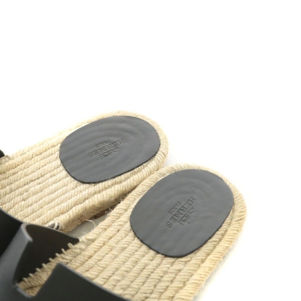 エルメス HERMES アンティグア サンダル エスパドリーユ レザー 41