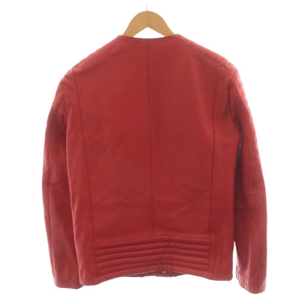 オブザネージュスタイル OF THE NEIGE STYLE ライダースジャケット シングル ゴートレザー 46 赤 レッド 101-153-0062-006 AN36 AA