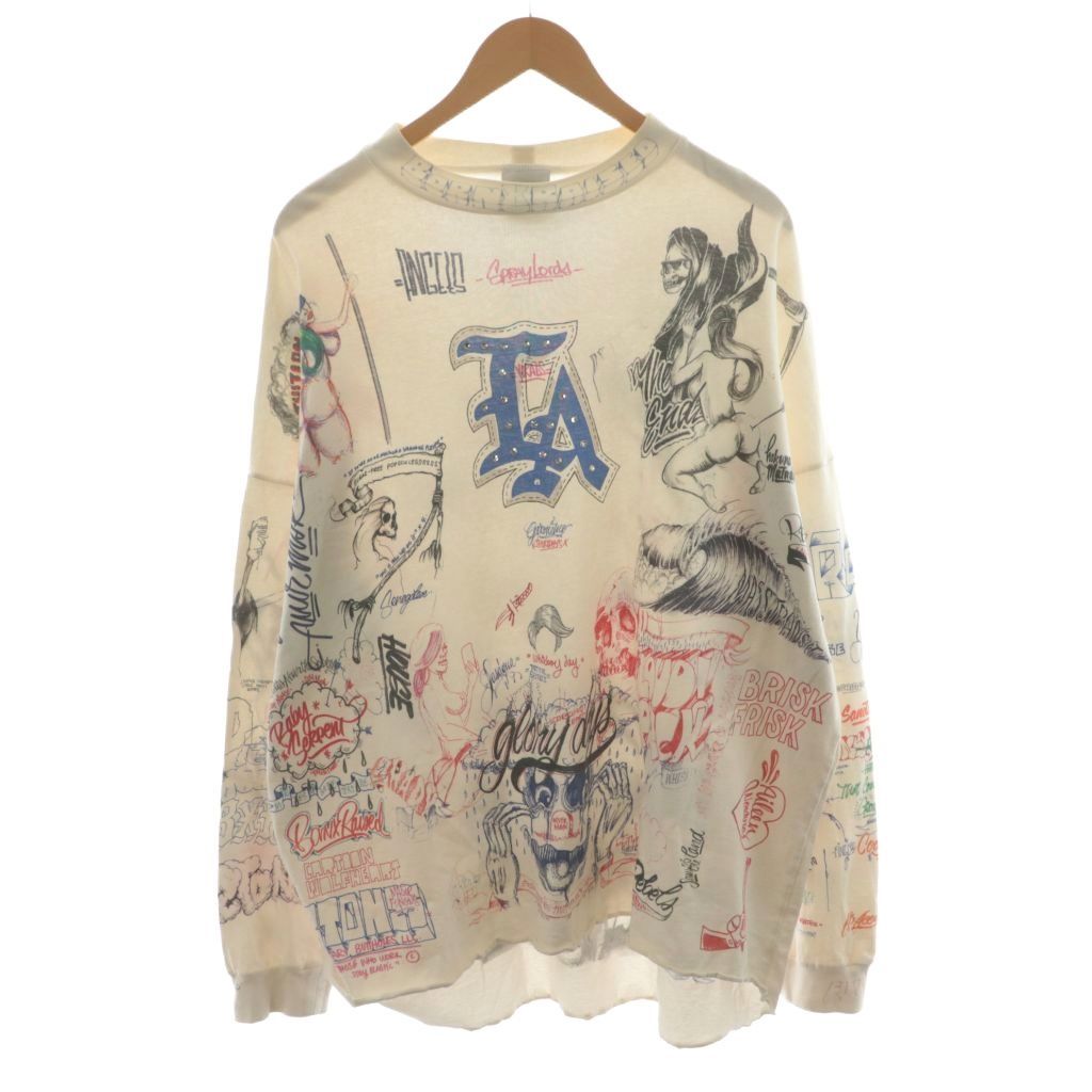 セントマイケル SAINTMICHAEL 24SSBR LS TEEロングスリーブカットソー Tシャツ 長袖 ロゴ コットン OS 白 ホワイト SM-YS8-0000-C10 AN54 AA