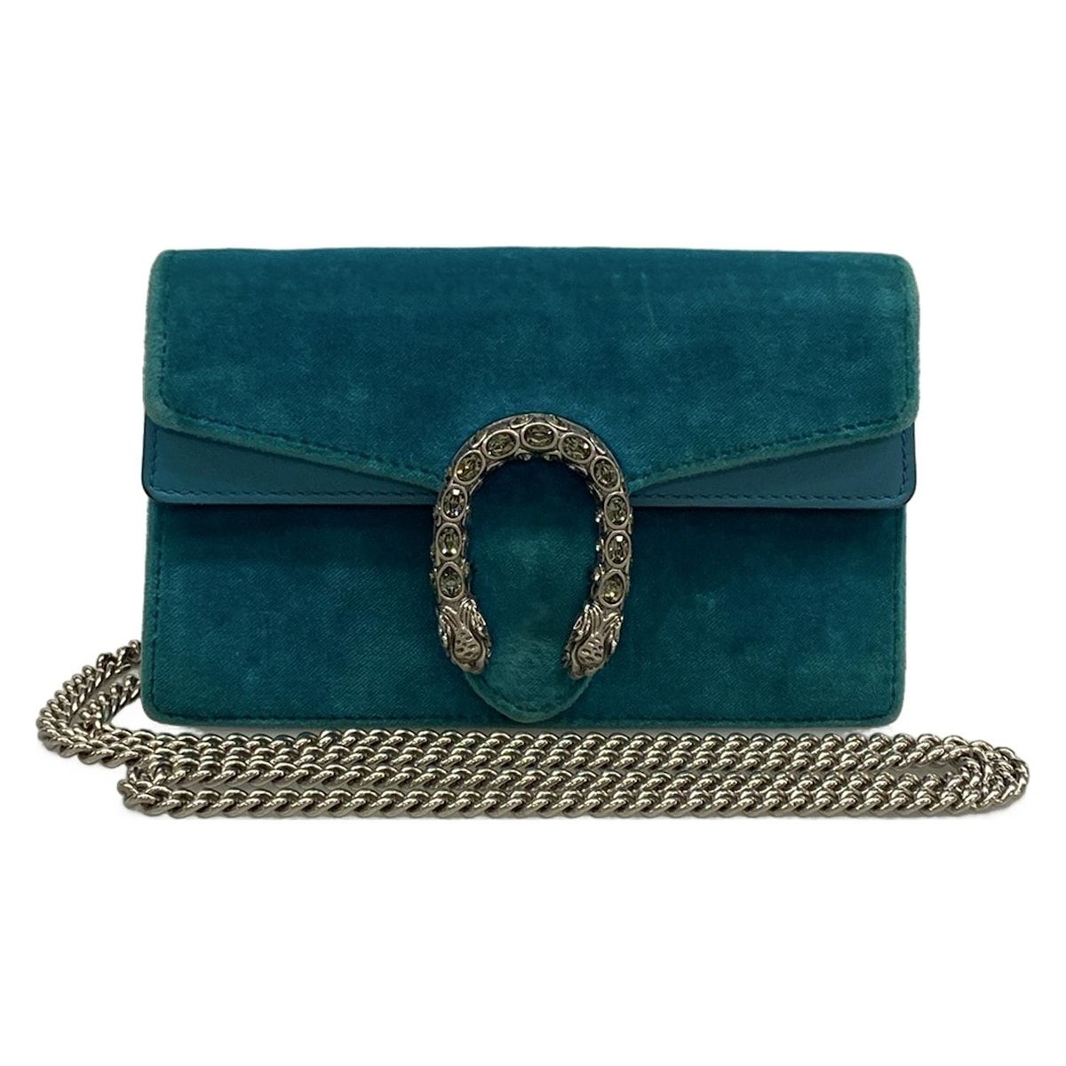 GUCCI グッチ ショルダーバッグ ディオニュソス 476432 グリーン チェーンショルダー ビジュー ミニバッグ レザー