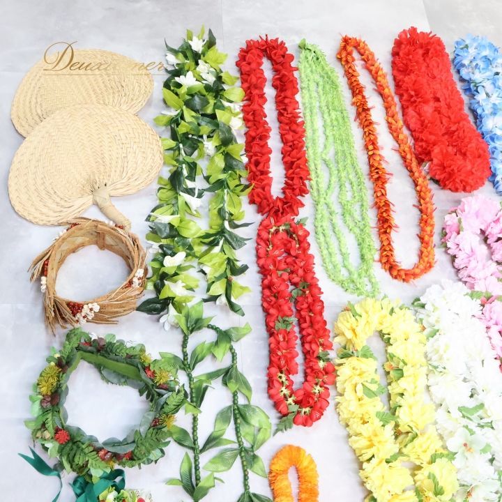  フラダンス 小物 小道具 全70点 セット グリーン系 緑 レッド系 赤 ネックレス フラワーレイ リーフレイ 髪飾り 頭飾り リーフ タヒチアンダンス 民族舞踊 ハワイアンダンス セット商品 カラフル 鮮やか ハワイ フラワー その他 フラダンス