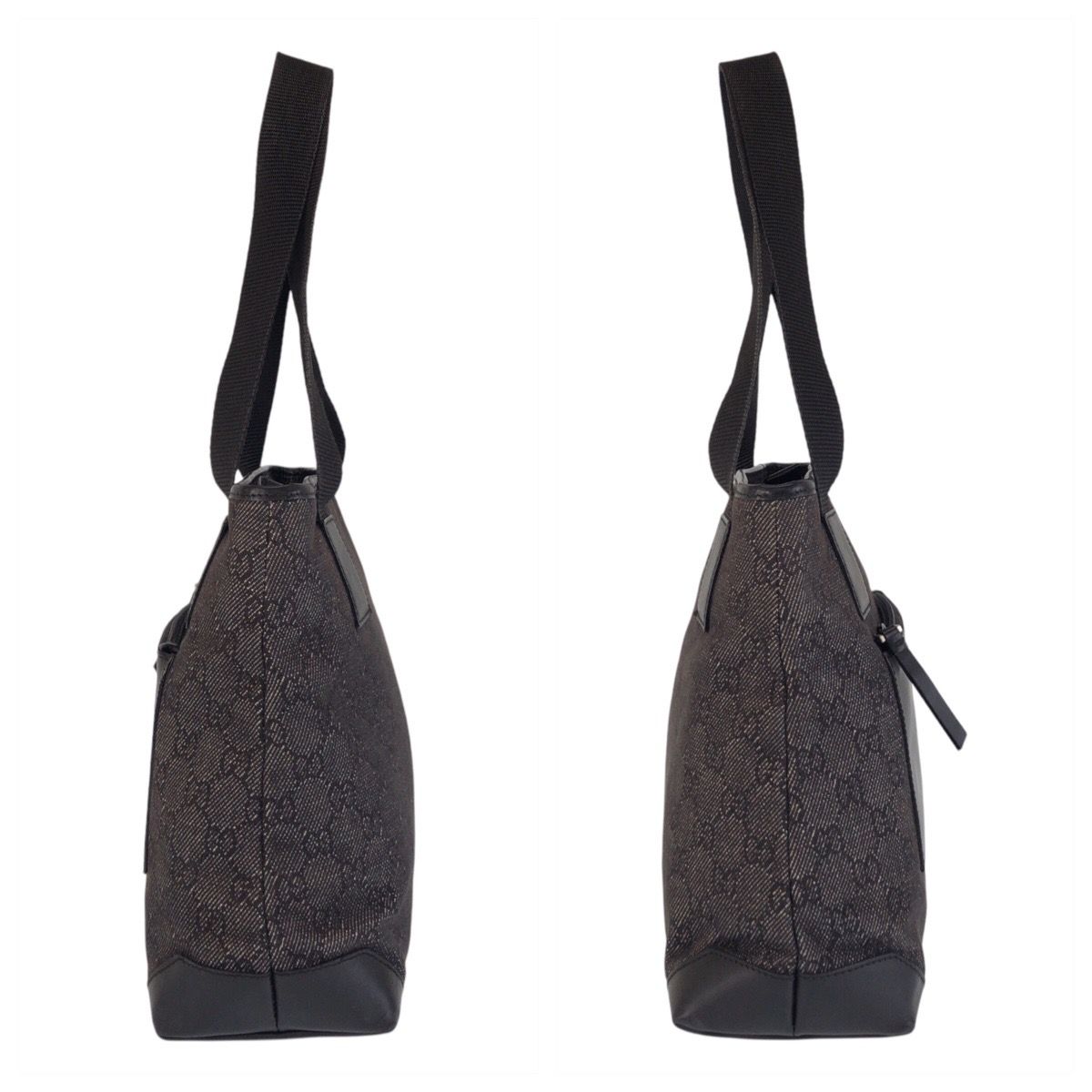 美品 GUCCI グッチ ブラック 黒 GGキャンバス/レザー 28893 トート