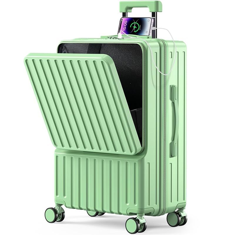 BARGOHOY] スーツケース フロントオープン 多機能 キャリーケース 軽量