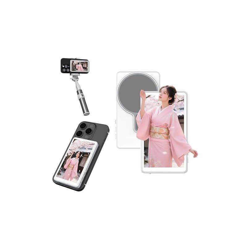 Beneci 自撮りモニター 外付けスピーカースマホ自撮り ライブ再生 ABS シリコンの 軽量でポータブル I0Sシステム9.0以上 Android 2.0以上 MagicOSシステム4.0以上 スマホVlog自撮りモニター画面 TikT