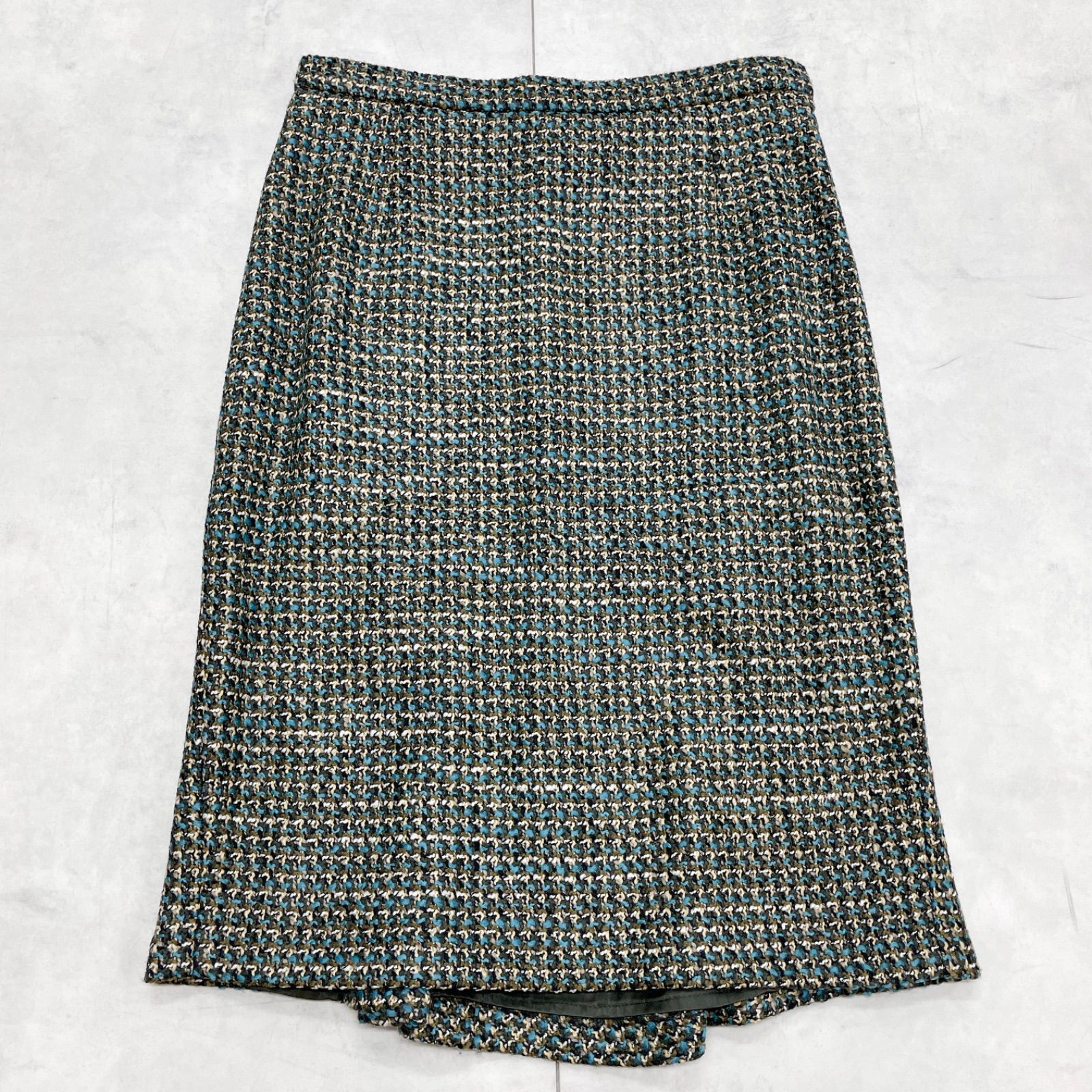 マックスマーラ　イタリア製　ツイード　スカートスーツ　セットアップ　ダブル Max Mara マックスマーラ セットアップ ツイード チェック柄 ノー