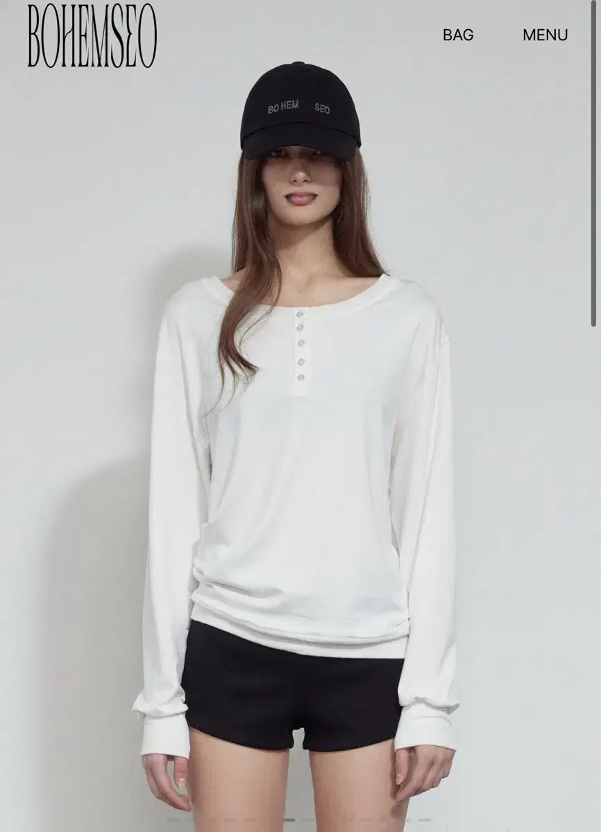 ボヘミアンソウル ボタンアップ サイドタック Tシャツ アイボリー トップス オフショルダー