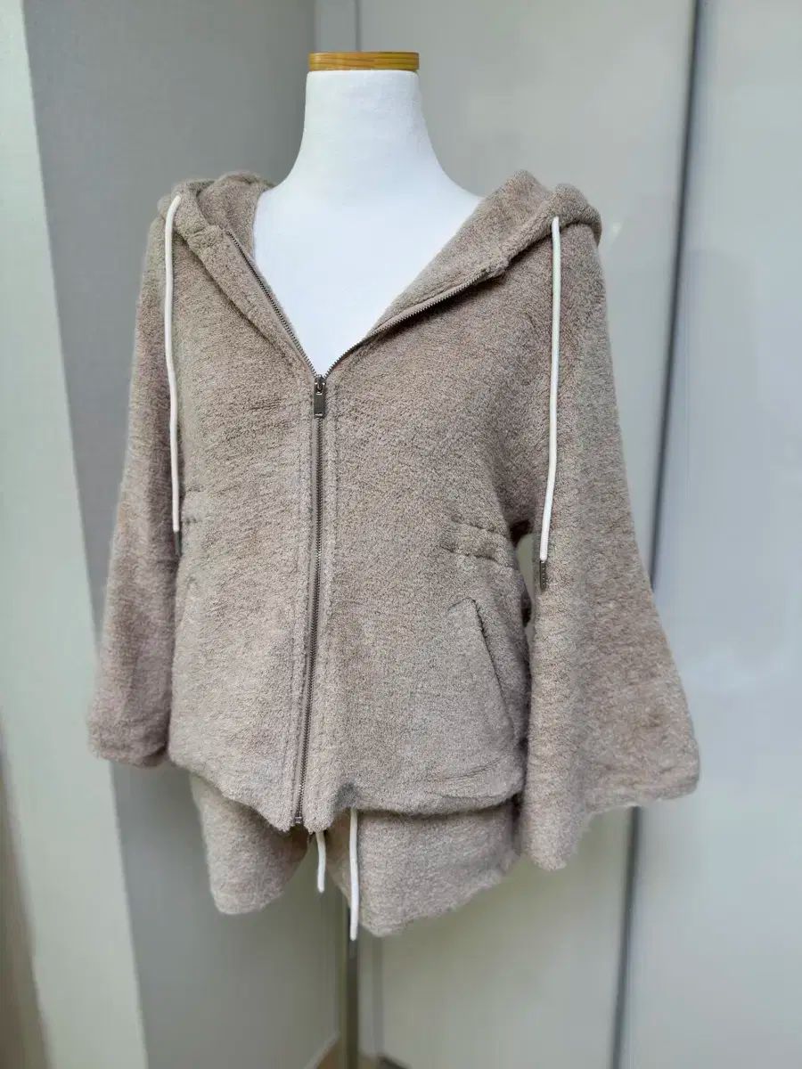 レディース衣類 タオル フレンチテリー ベージュ ジップアップパーカー セット