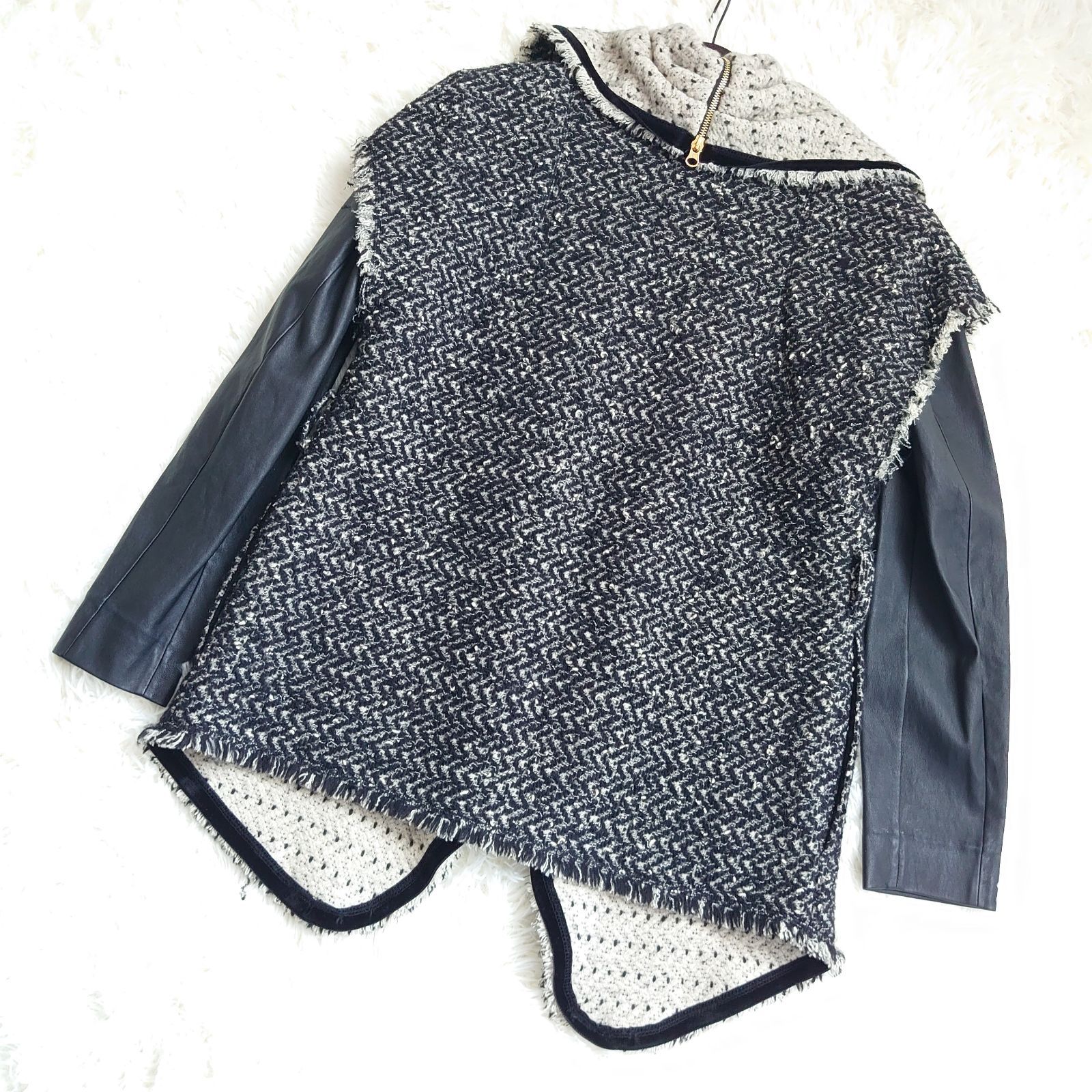 な1品です ESCADA エスカーダ 2wayジャケット レザージャケット 36