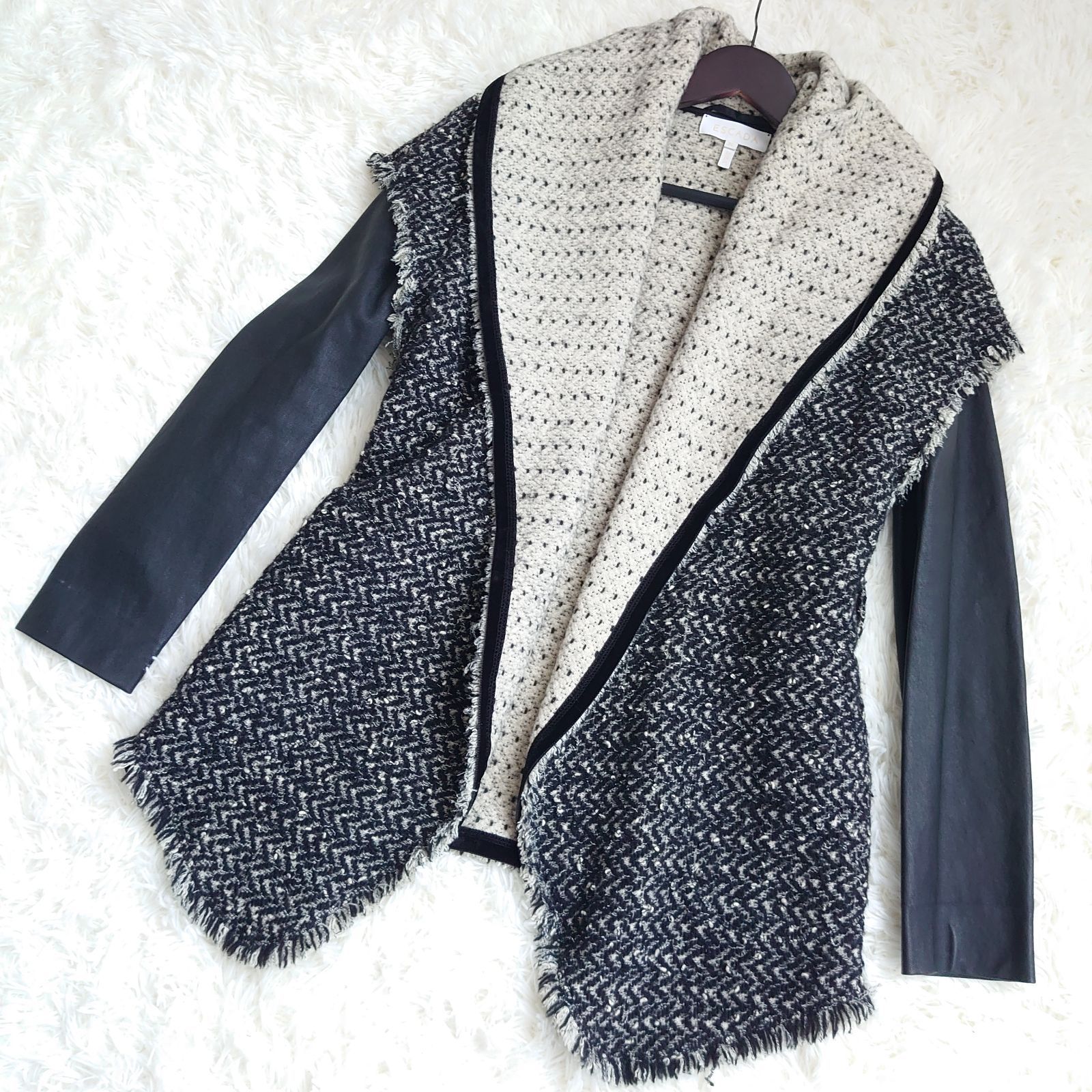 な1品です ESCADA エスカーダ 2wayジャケット レザージャケット 36