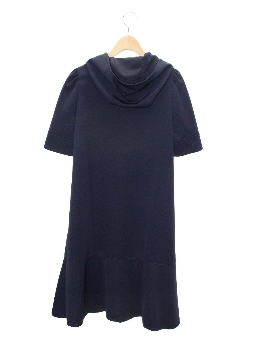 エムズグレイシー フード付きカットソードレス 111310 ワンピース 38 ネイビー