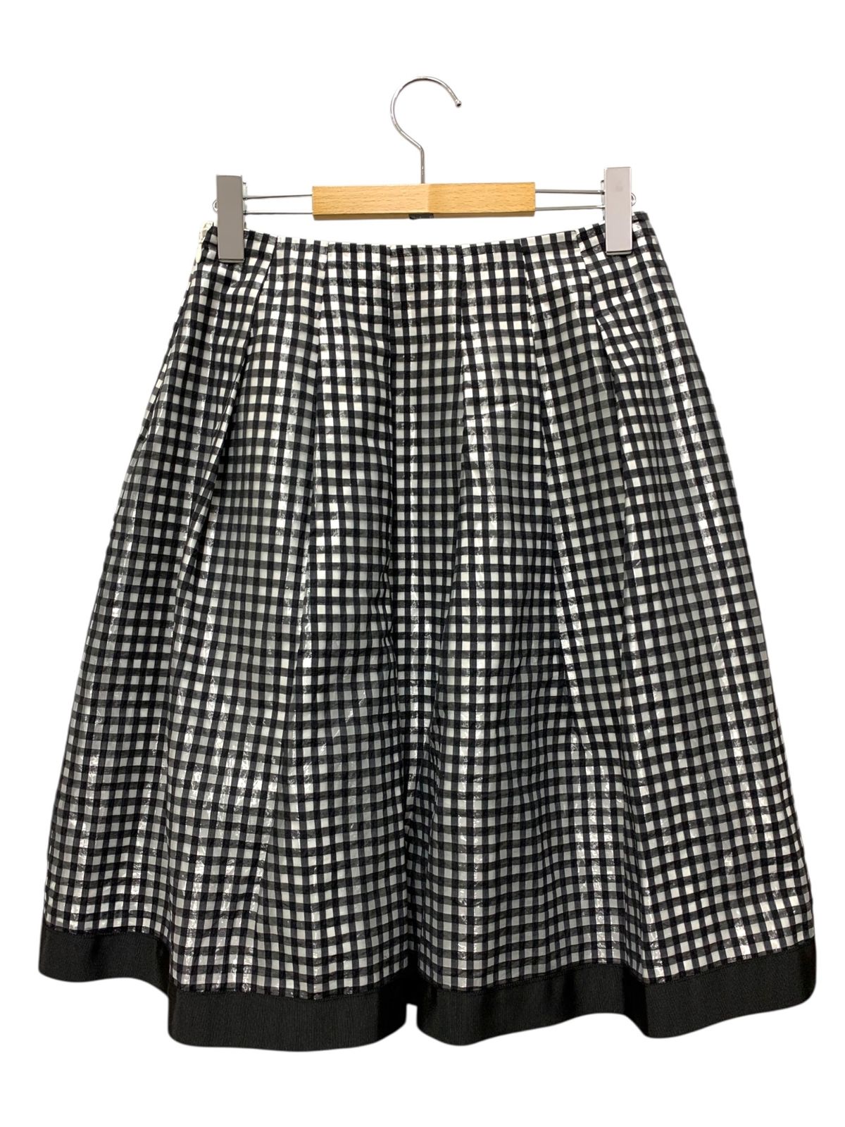 エムズグレイシー 517321 スカート 38 ブラック チェック IT5VRNBRO040