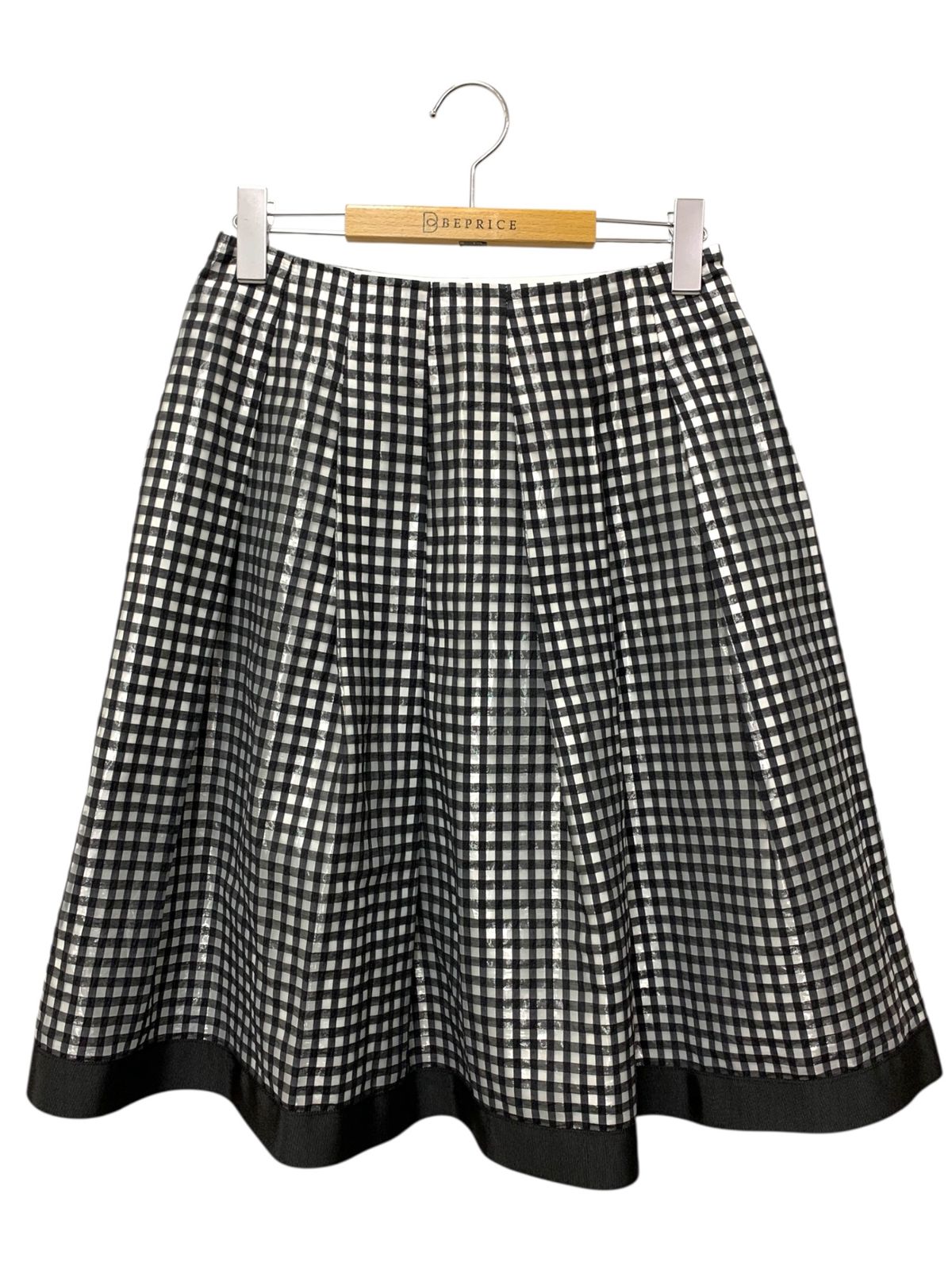 エムズグレイシー 517321 スカート 38 ブラック チェック IT5VRNBRO040