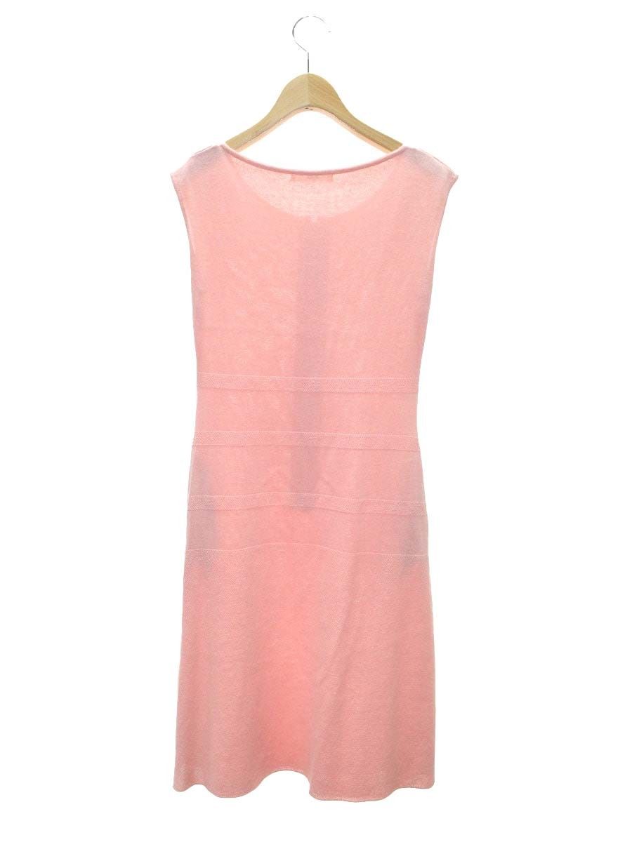 ルネ 6822630 ニットワンピース 34 ピンク フロントジップ リング クルーネック