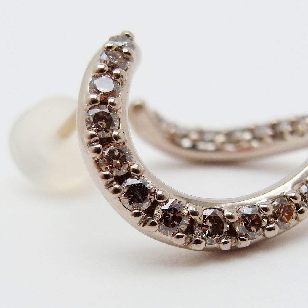 カシケイ マーシネス ピアス ブラウンダイヤモンド 0.60ct K18BG 新品