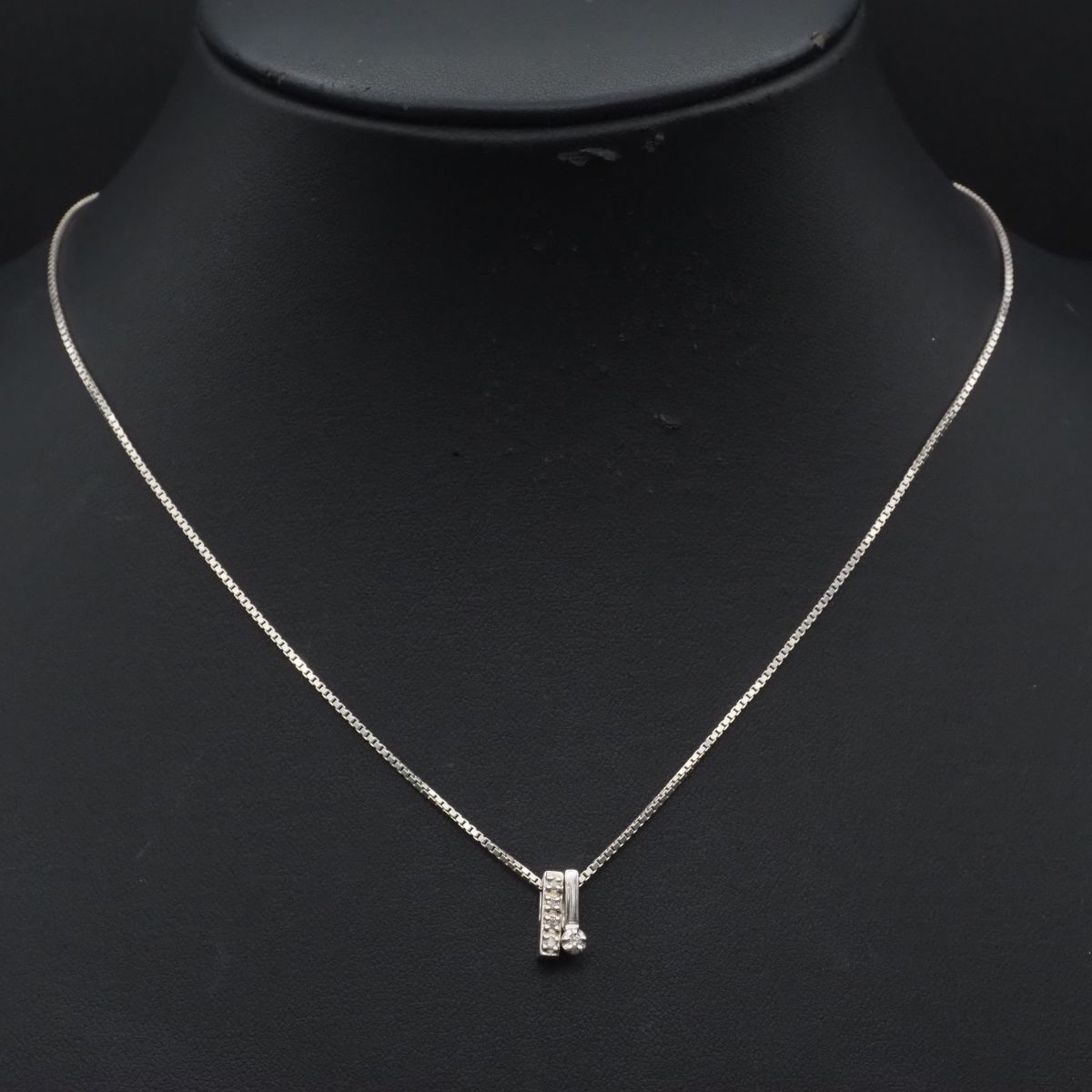 H 888 ダイヤモンド 0.04 ct 0.02 SV 925 MK刻印 ペンダント ネックレス デザイン シルバー 誕生石