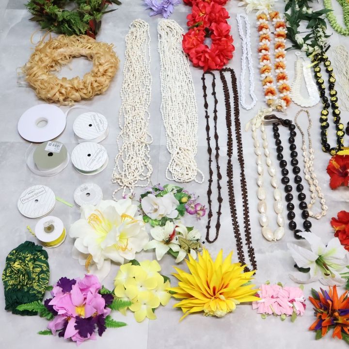 フラダンス 小物 小道具 まとめ売り 全70点 セット グリーン系 緑  