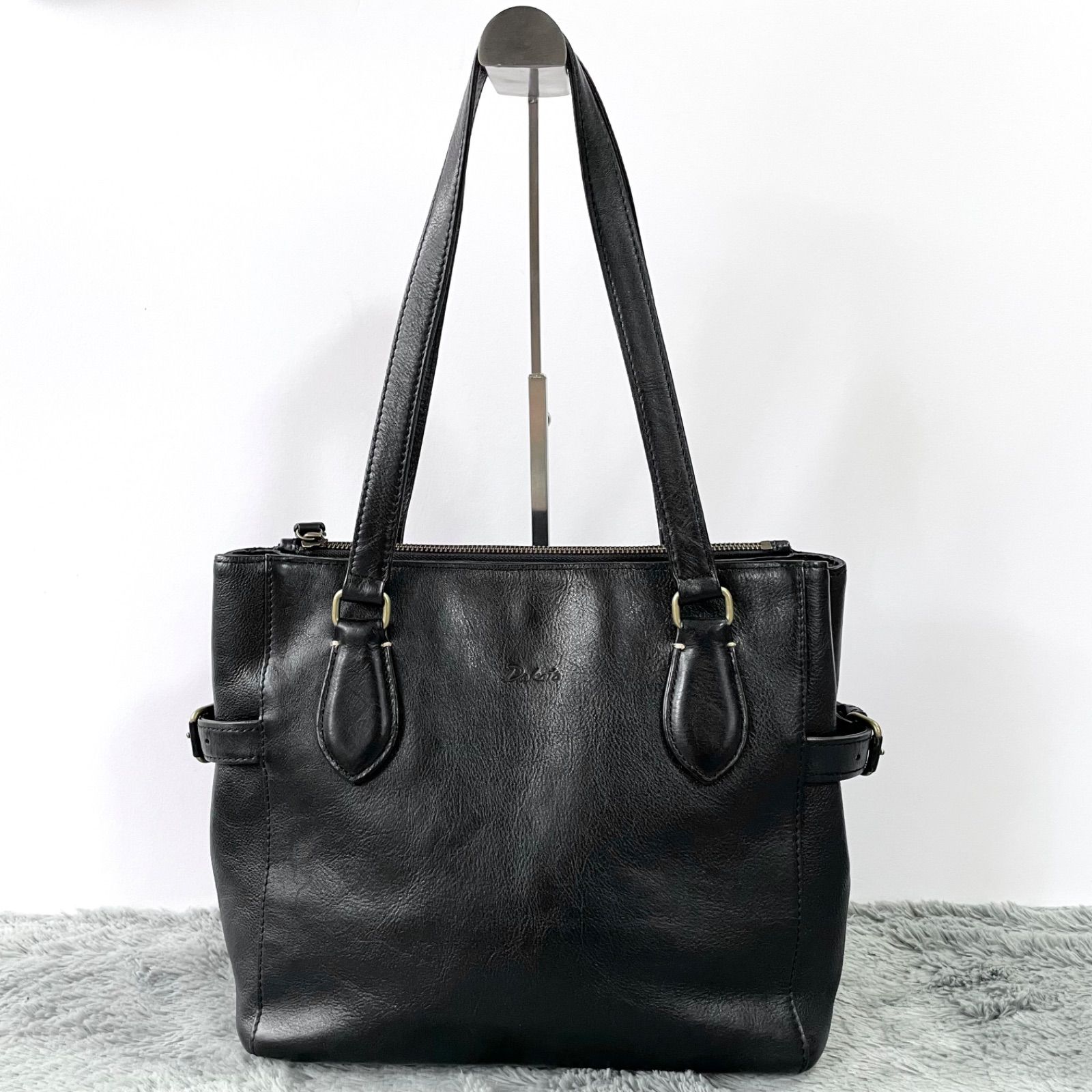 Dakota ダコタ レックス2 トートバッグ 二層 オールレザー シボ革 肩掛け可 通勤 通学 ブラック 黒