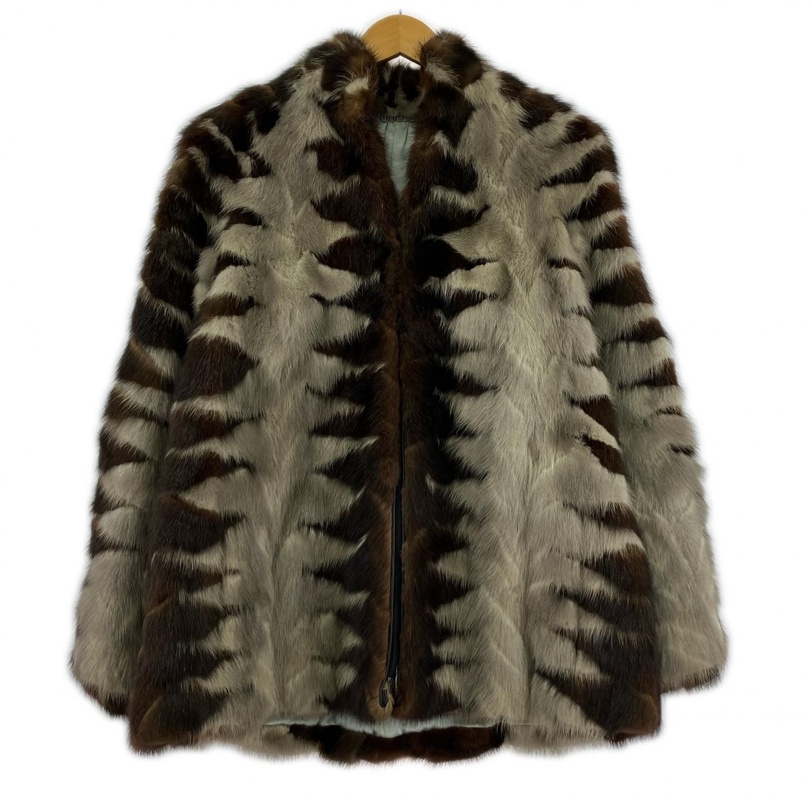 ミンク ジップアップジャケット size表記なし ブラウン グレージュ