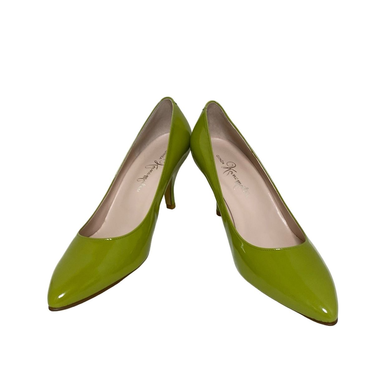 GINZA Kanematsu ギンザカネマツ パンプス 24 1 2 D レディース - イエローグリーン レザー