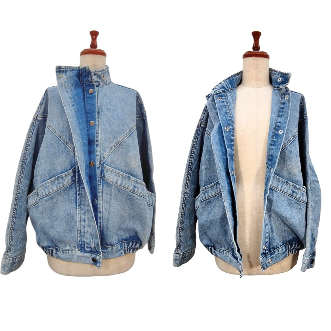 OTONA デニムジャケット Gジャン スタンドカラー ライトブルー