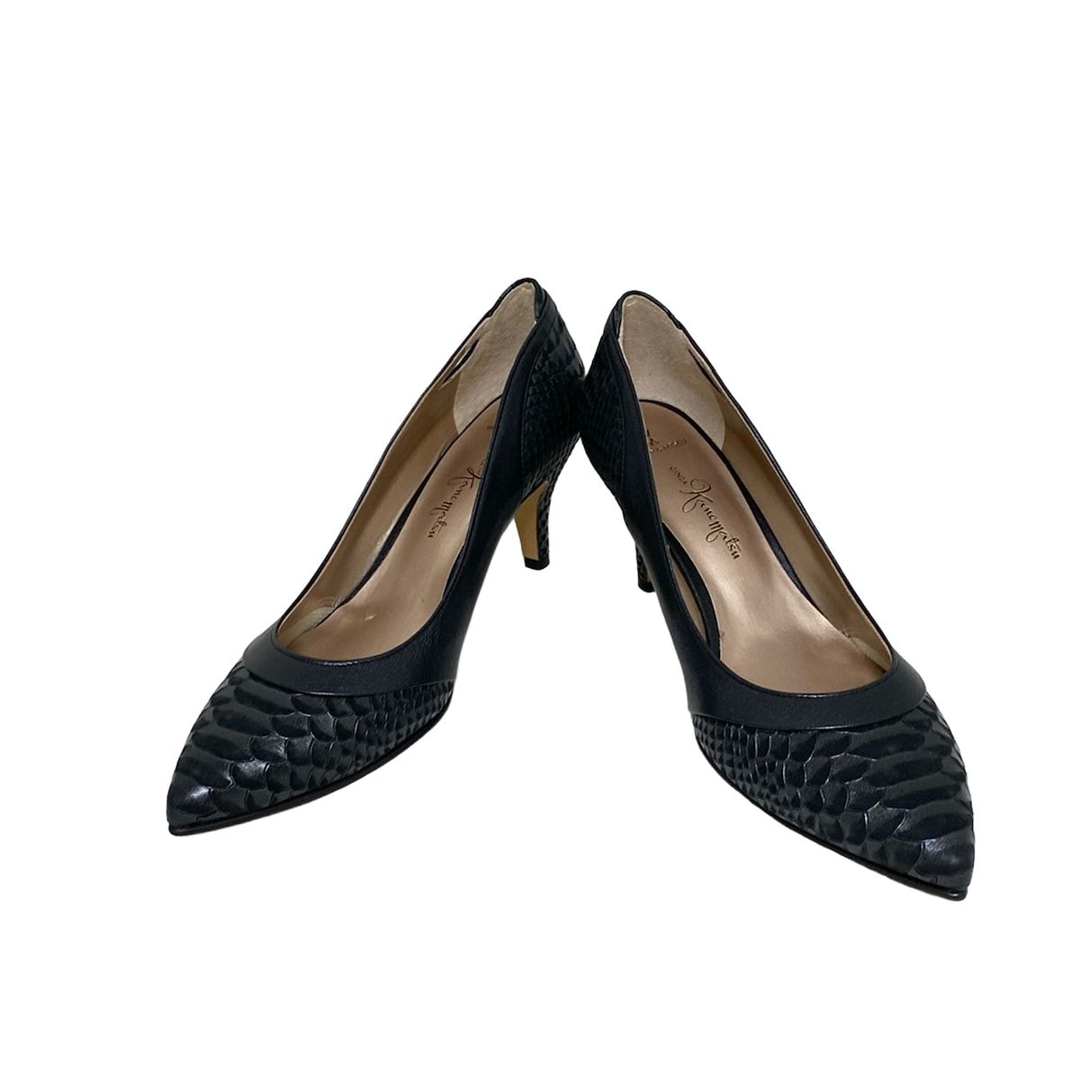 【美品】Ginza Kanematsu⭐︎レザーパンプス⭐︎24cm⭐︎黒⭐︎ GINZA Kanematsu(ギンザカネマツ) パンプス 24 E レディース - 黒