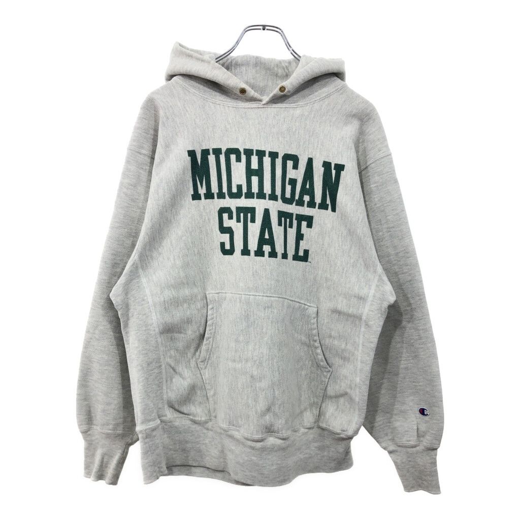 90年代 Champion チャンピオン REVERSE WEAVE リバースウィーブ スウェットパーカー カレッジ グレー メンズ L 古着 V6029