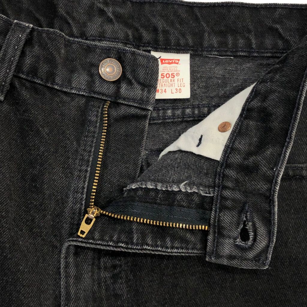 90年代 USA製 Levi's リーバイス 505 デニムパンツ 後染め ブラック