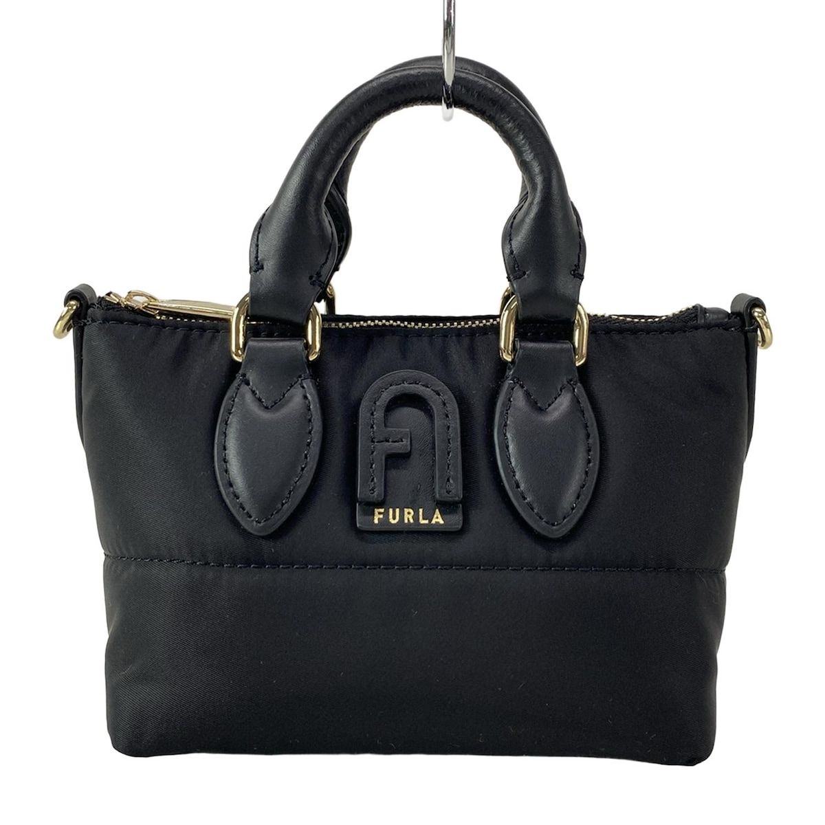 FURLA(フルラ) ハンドバッグ美品 - WE00348 黒 ミニバッグ レザー