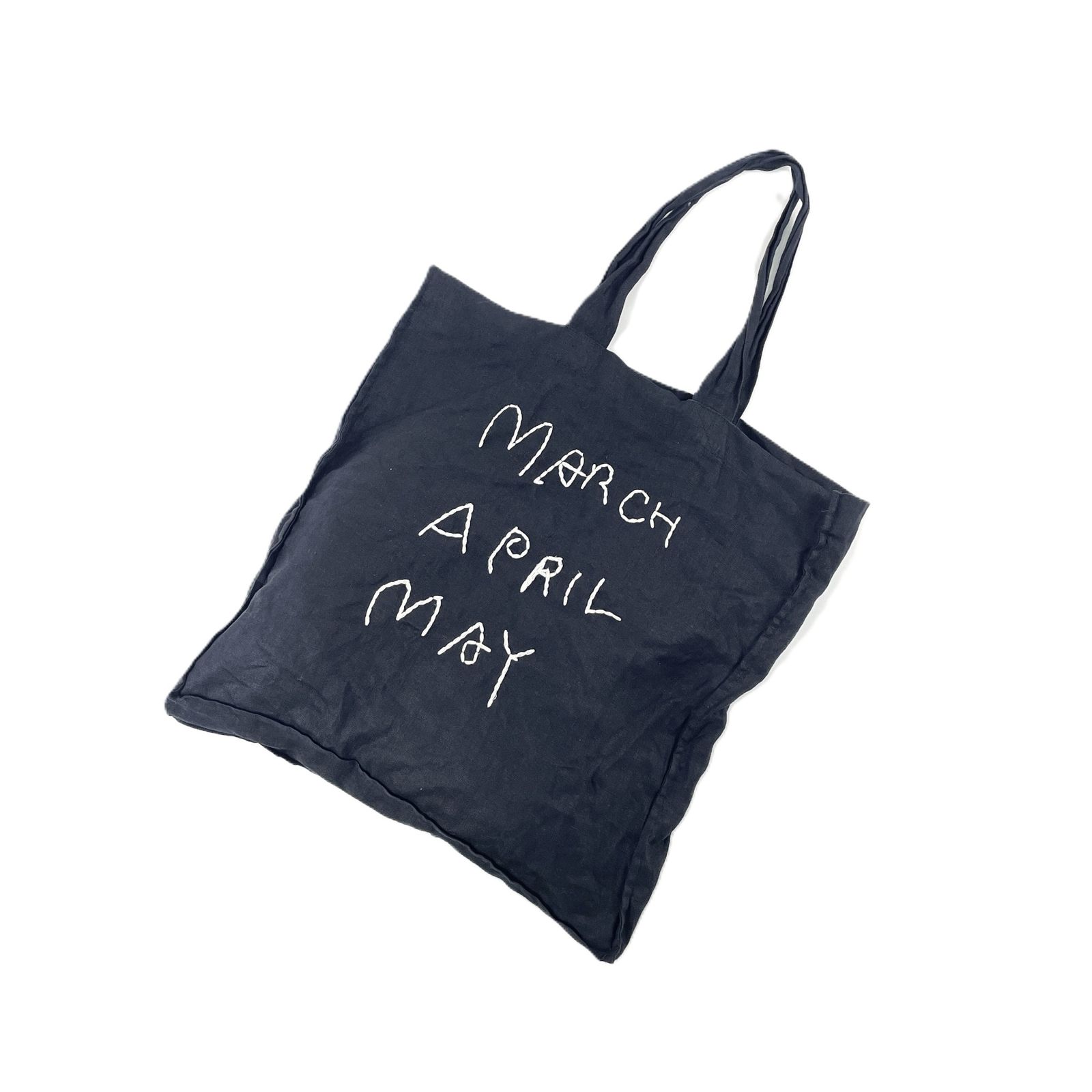 MARCHAPRILMAY マーチエイプリルメイ ロゴ刺繍 リネントートバッグ 