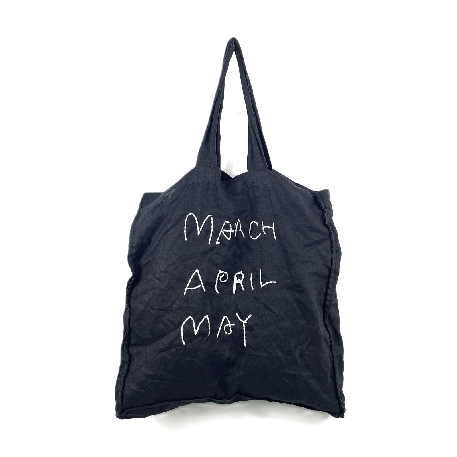 MARCHAPRILMAY マーチエイプリルメイ ロゴ刺繍 リネントートバッグ 