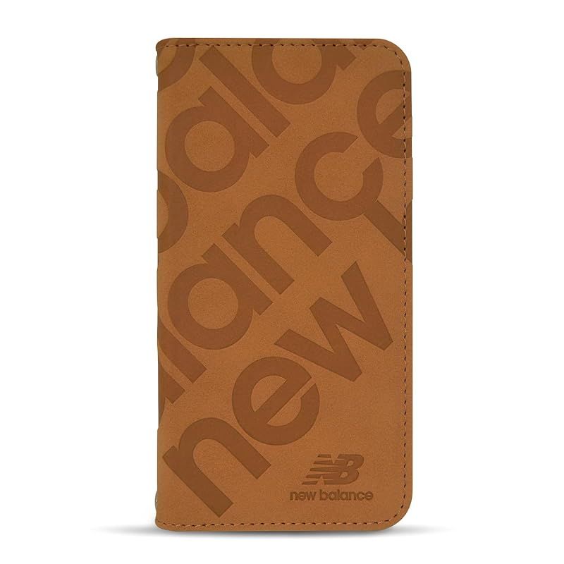 new balance iPhone14 iPhone13 ケース 手帳型 カード収納 おしゃれ スタンプロゴスエード ニューバランス ロゴ型押し アイフォン14 アイフォン13 ブランド スマホケース キャメル iPhone