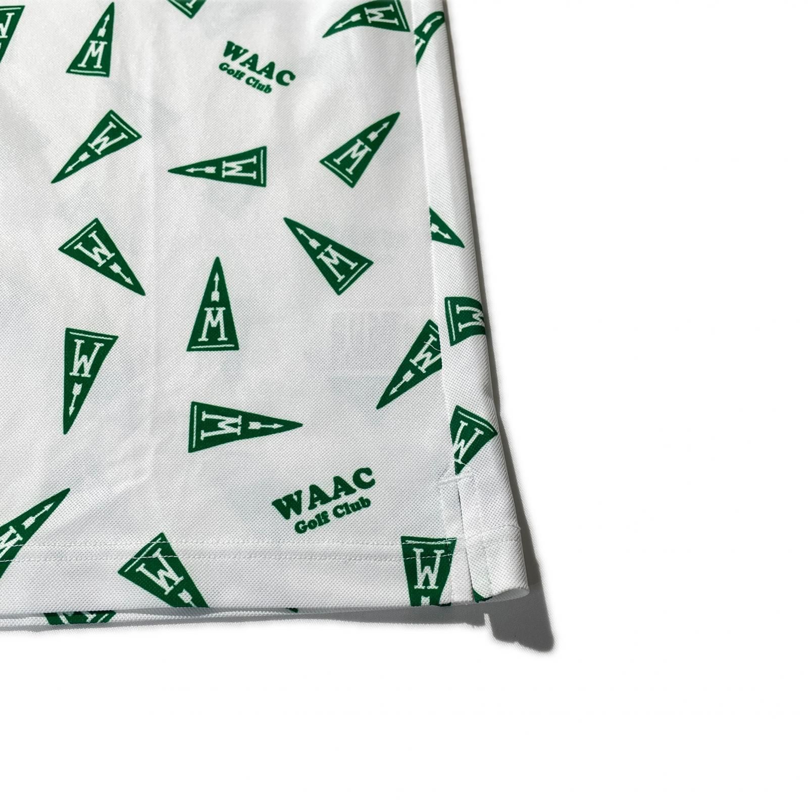 未使用 WAAC ワック メンズ 半袖 ポロシャツ Mサイズ 総柄 グリーン
