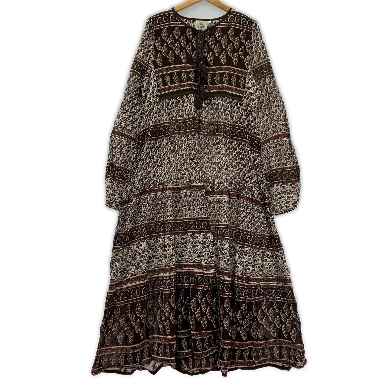 BLUE BOHEME ブルーボヘム 総柄ワンピース sizeM L ブラウン系