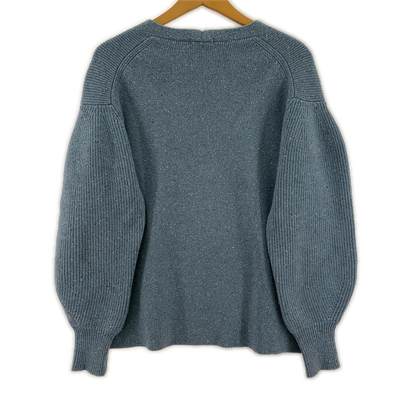 INDIVI インディヴィ Vネック ニット size34/スモーキーブルー系